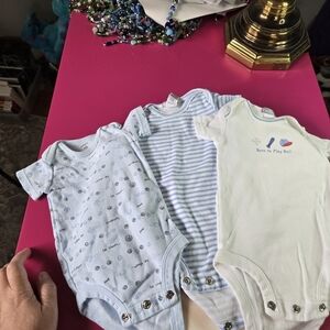Blue and White Baby Onesie Set